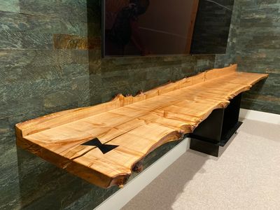 Cantilevered Live Edge Maple Console Table photo 3