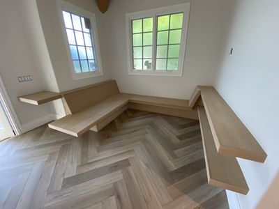 Rift Sawn White Oak Integrated Bench & Shelving photo 2