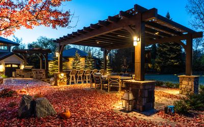 Douglas Fir Pergola with Aluminum Shade Panels photo 4