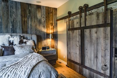 Reclaimed Oak & Patinated Steel Barn Doors photo 7