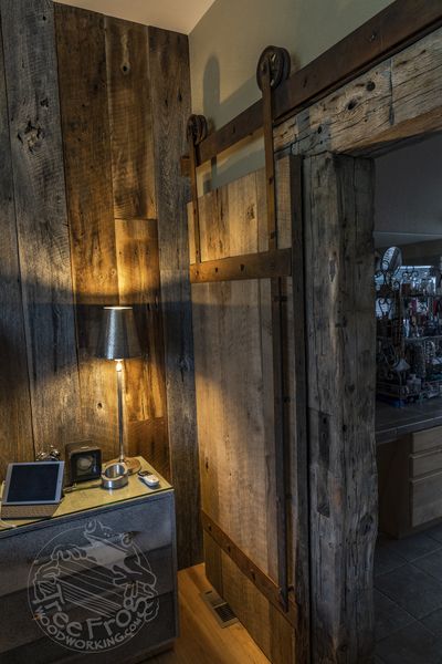 Reclaimed Oak & Patinated Steel Barn Doors photo 3