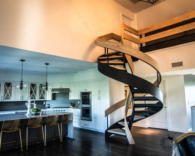 Steel & White Oak Double Helical Staircase photo 4