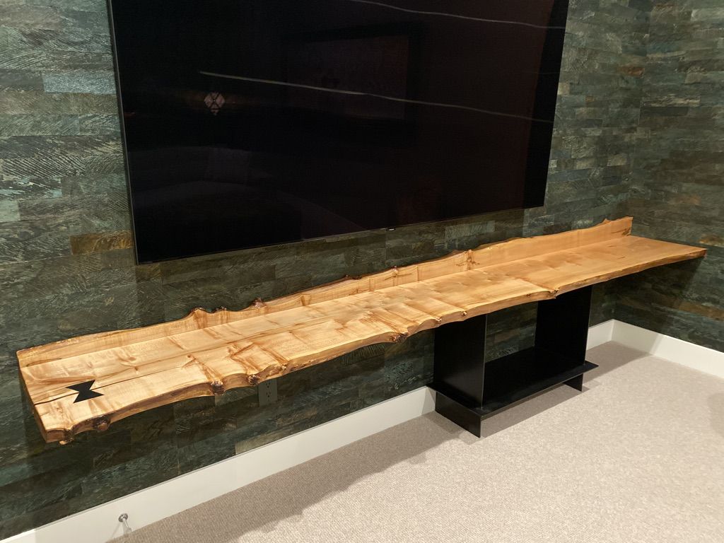 Cantilevered Live Edge Maple Console Table