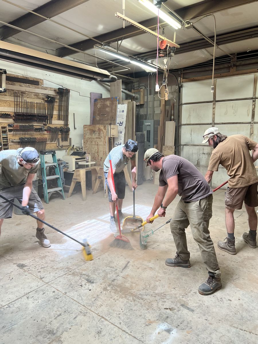 The Tree Frog crew at work in the shop