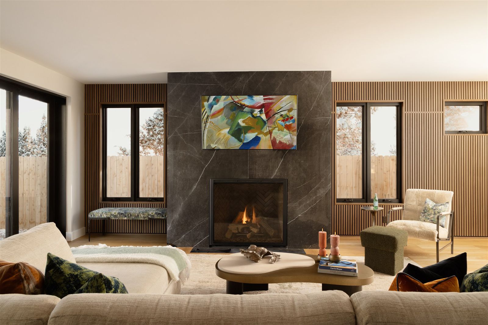 Walnut Finish Acoustic Slatted Wall Panels & More