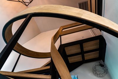Steel & White Oak Double Helical Staircase photo 6