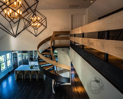 Steel & White Oak Double Helical Staircase photo 5