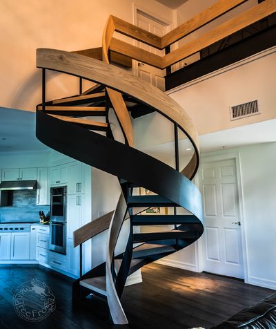 Steel & White Oak Double Helical Staircase photo 2
